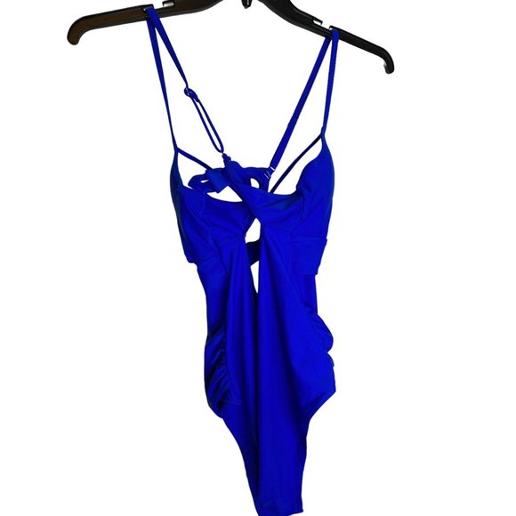 Women's NWOT Blue Swimsuit with Cutouts in Front and Back Size XXL - Picture 3 of 8